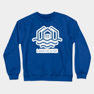 Abstract Wave and House Home Sticker logo design. Creative Modern Beach property sticker design icon. Crewneck Sweatshirt